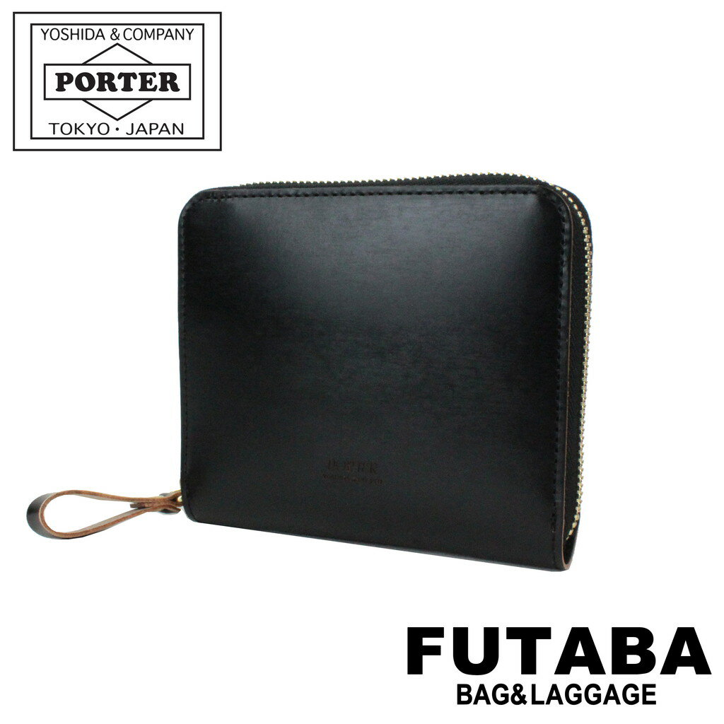 PORTER 二つ折り財布（メンズ） ポーター フィルム ウォレット 187-01348 10 ブラック PORTER 吉田カバン 二つ折り財布 FILM レザー ギフト プレゼント 日本製 ラウンドファスナー ブランド