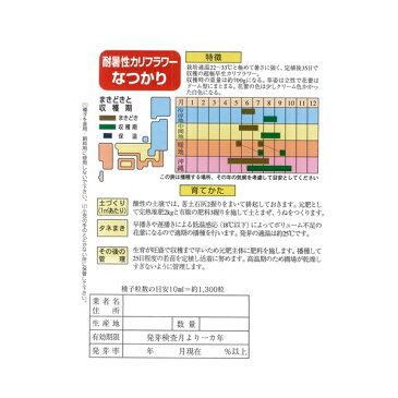 葉野菜(カリフラワー) 種 【なつかり　小袋】