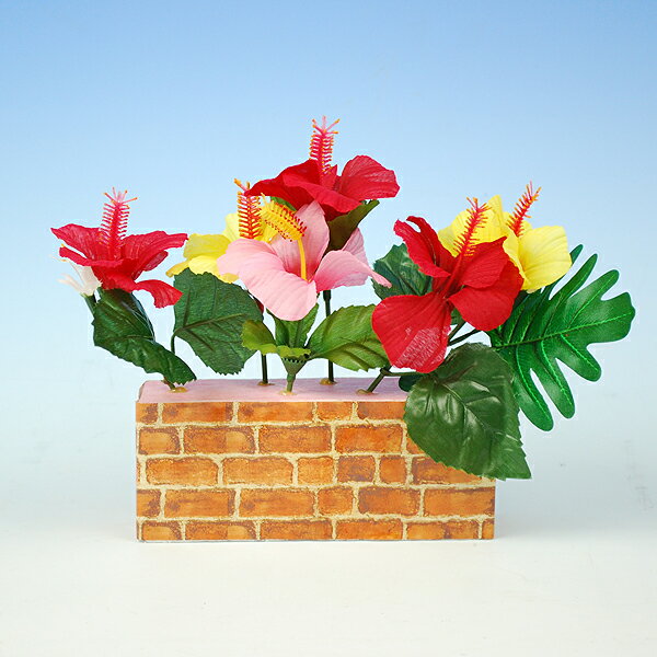 【夏の装飾】ミニレンガポットハイビスカス【領収書発行】