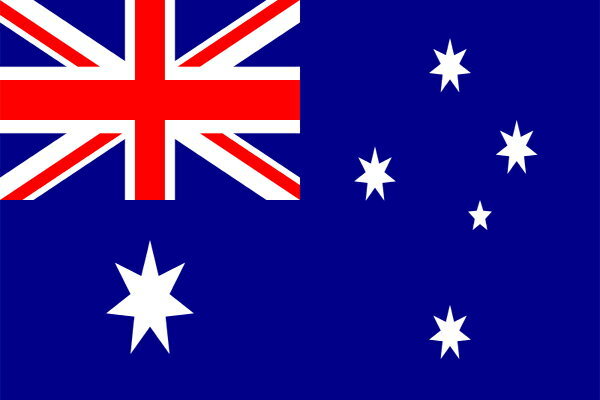【卓上旗】オーストラリア（羽二重正絹製）　サイズ：15.5×22cm【領収書発行】 1