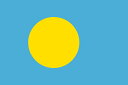 【外国旗】パラオ共和国国旗（テトロントロピカル）　サイズ：90×135cm【領収書発行】