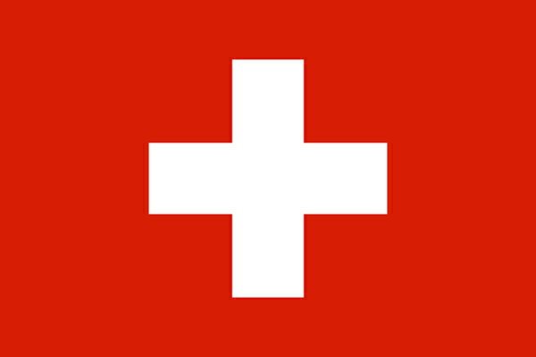 【卓上旗】スイス（羽二重正絹製）　サイズ：15.5×22cm【領収書発行】