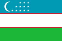 ウズベキスタン共和国（テトロン製）　ミニ卓上旗（10×15cm）