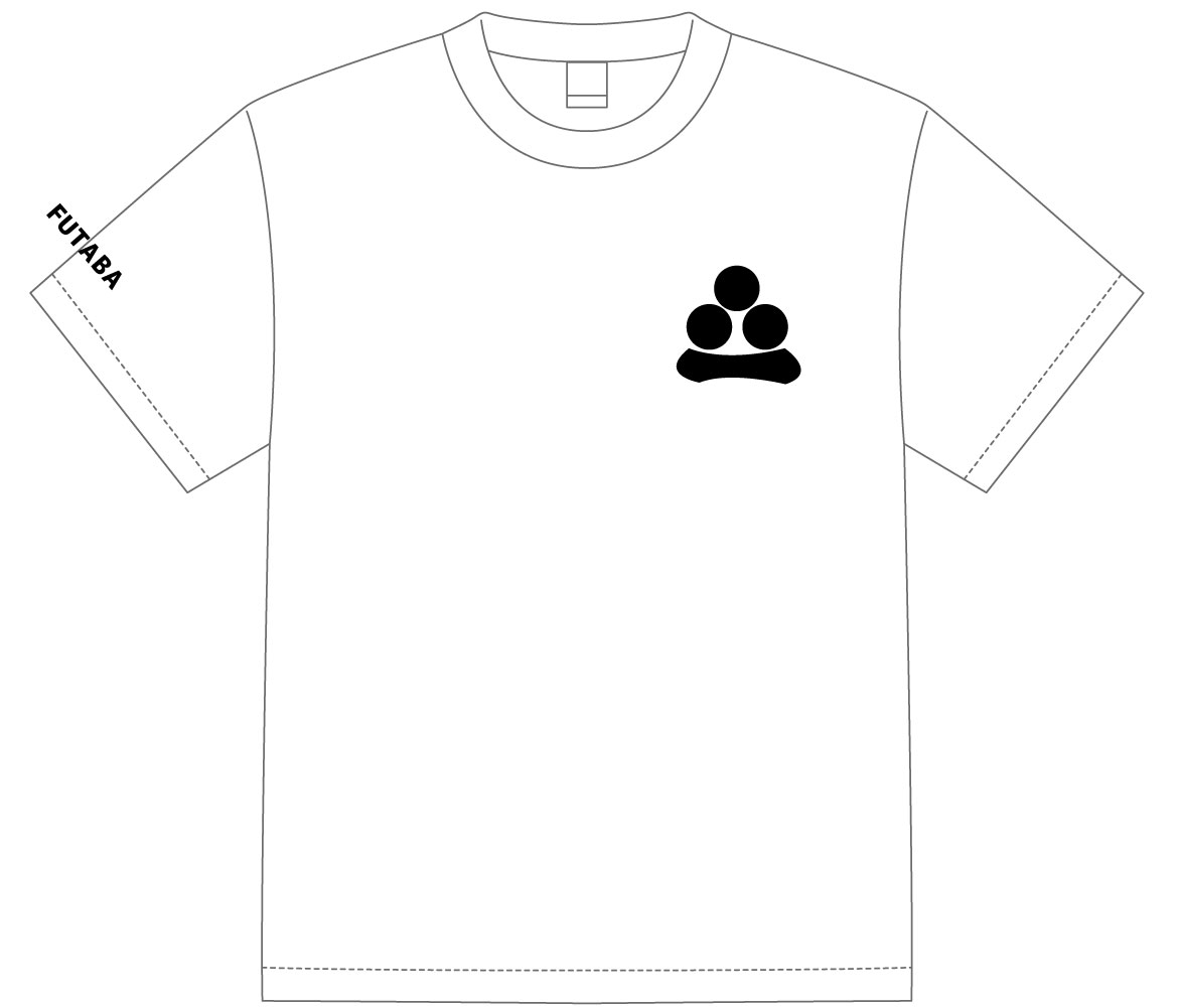 FUTABA 　Design　オリジナル　Tシャツ ファッション メンズ 白 ホワイト　家紋　WATANABE　星　LL 文字黒　日本製 綿100％