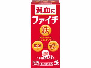 ●商品紹介 1.吸収のよい溶性ピロリン酸第二鉄を主成分とし、効果的にヘモグロビンを造り、貧血を改善 2.赤血球を造るのに必要な葉酸とビタミンB12をバランスよく配合 3.コーティング錠だから、鉄の味やニオイがしない 4.腸で溶ける錠剤だから、効果的に成分を体内に吸収 5.1日1回の服用で効く ●使用上の注意 ■■してはいけないこと■■ (守らないと現在の症状が悪化したり、副作用が起こりやすくなる) 本剤を服用している間は、次の医薬品を服用しないこと 他の貧血用薬 ■■相談すること■■ 1.次の人は服用前に医師、薬剤師または登録販売者に相談すること (1)医師の治療を受けている人 (2)妊婦または妊娠していると思われる人 (3)薬などによりアレルギー症状を起こしたことがある人 2.服用後、次の症状があらわれた場合は副作用の可能性があるので、直ちに服用を中止し、この文書をもって医師、薬剤師または登録販売者に相談すること 関係部位/症状 皮ふ/発疹・発赤、かゆみ 消化器/吐き気・嘔吐、食欲不振、胃部不快感、腹痛 3.服用後、次の症状があらわれることがあるので、このような症状の持続または増強が見られた場合には、服用を中止し、この文書を持って医師、薬剤師または登録販売者に相談すること:便秘、下痢 4.2週間くらい服用しても症状がよくならない場合は服用を中止し、この文書を持って医師、薬剤師または登録販売者に相談すること ●効果・効能 貧血 ●用法・用量 次の量を食後に水またはお湯で服用してください 大人（15才以上）・・・1回量2錠、服用回数1日1回 8才以上15才未満・・・1回量1錠、服用回数1日1回 8才未満・・・服用しないこと (1)定められた用法・用量を厳守すること (2)吸湿しやすいため、服用のつどキャップをしっかりしめること (3)服用の前後30分はお茶・コーヒーなどを飲まないこと (4)小児に服用させる場合には、保護者の指導監督のもとに服用させること ・本品は水またはお湯で、かまずに服用すること ●成分・分量 1日量（2錠）中 溶性ピロリン酸第二鉄・・・79.5mg シアノコバラミン（ビタミンB12）・・・50μg 葉酸・・・2mg 添加物として、乳糖、ヒドロキシプロピルセルロース、タルク、ステアリン酸Mg、ヒプロメロースフタル酸エステル、クエン酸トリエチル、白糖、ゼラチン、アラビアゴム、酸化チタン、炭酸Ca、ポリオキシエチレンポリオキシプロピレングリコール、赤色102号、カルナウバロウを含有する ●保管及び取扱いの注意 (1)直射日光の当たらない湿気の少ない涼しいところに密栓して保管すること (2)小児の手の届かないところに保管すること (3)他の容器に入れ替えないこと(誤用の原因になったり品質が変わる) (4)品質保持のため、錠剤を取り出す時はキャップに取り、手に触れた錠剤はビンに戻さないこと (5)ビンの中の詰め物は輸送時の破損防止用なので開封時に捨てること (6)乾燥剤は服用しないこと ●お問い合わせ先 製品のお問合せは、お買い求めのお店またはお客様相談室にお願いいたします 小林製薬株式会社 お客様相談室 〒541-0045 大阪市中央区道修町4-4-10 0120-5884-01 9:00〜17:00 (土・日・祝日を除く) 製造販売元 日新製薬株式会社 〒994-0069 山形県天童市清池東2-3-1 【区分】日本製・第2医薬品 広告文責：株式会社フタバ薬局　登録販売者　福岡　直樹 電話：03-5724-3767　