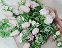 ゴージャス系花束チューリップ、スイートピー、コデマリの花束