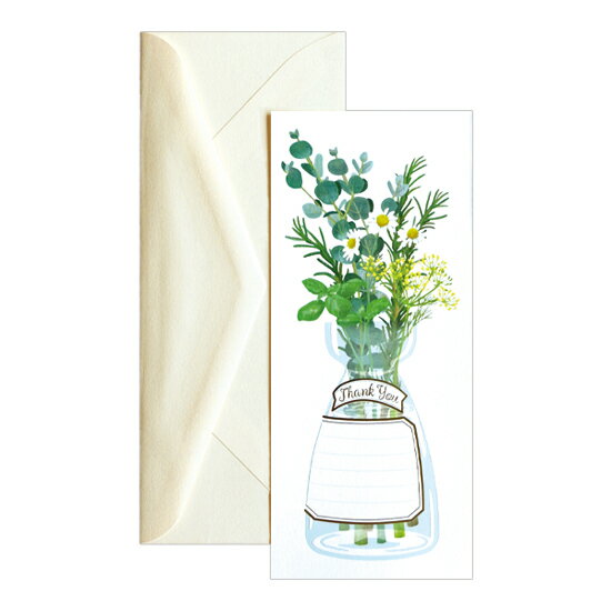 【20%OFF&在庫限りで終了】箔押し 箔カード 花瓶シリーズ ハーブ ROKKAKU フタバ 植物 イラスト デザイ..