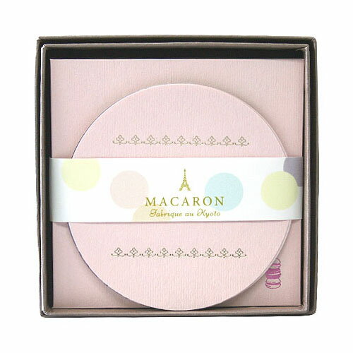 箔押し マカロンレターセット ROKKAKU フタバ 母の日 封筒 デザイン フランス エッフェル塔 スイーツ お菓子 洋菓子 おしゃれ かわいい 可愛い ファンシー ミニサイズ メッセージ 日本製 ピンク色 キラキラ 光沢感 特別感 高級感 上品 ステーショナリー 女性におすすめ