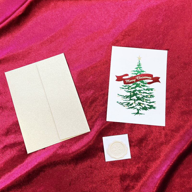 箔押し クリスマスミニカードセット ツリー 1枚入 SGC001M ROKKAKU フタバ 冬 クリスマス デザイン かわいい 可愛い おしゃれ ミニサイズ メ...
