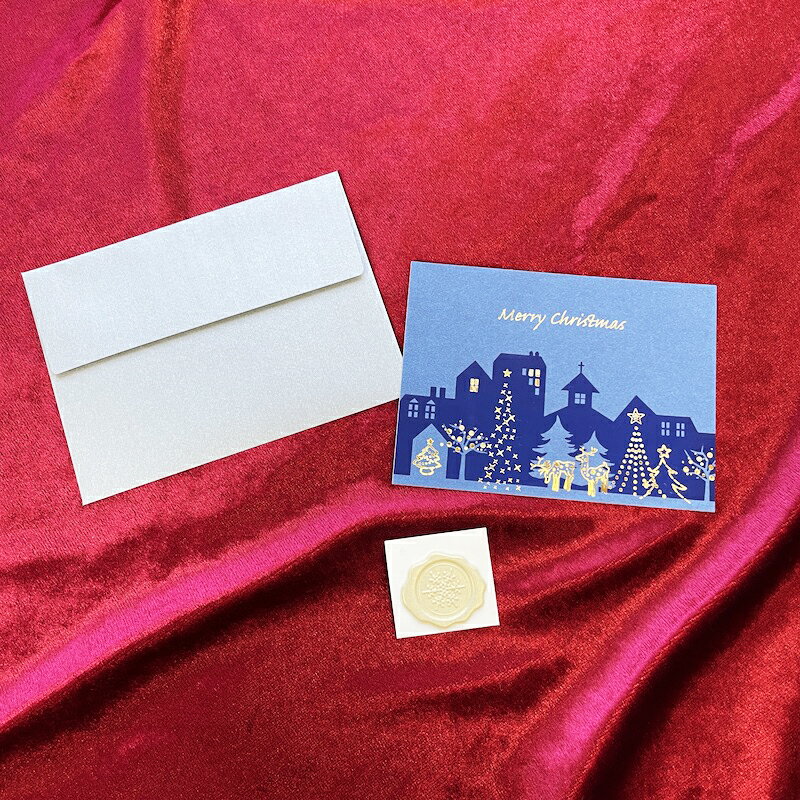 箔押し クリスマスミニカードセット イルミネーション 1枚入 SGC006M ROKKAKU フタバ 冬 クリスマス デザイン かわいい 可愛い おしゃれ ミニ...