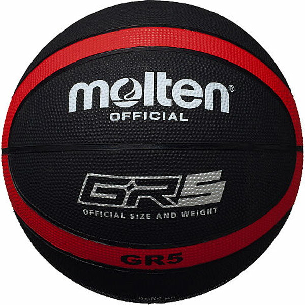 モルテン molten バスケットボール ミニバスケット 5号球 屋外用 ゴムボール BGR5-KR ブラック×レッド