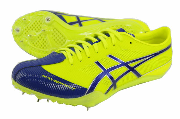 【セール】アシックス asics レイスプリント TTP509-0743 トラック 短距離 オールウェザー専用 陸上スパイク ランニングスパイク 特価 黄色