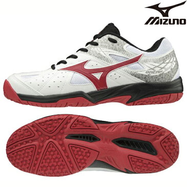 ミズノ MIZUNO BREAK SHOT 2 OC 61GB194162 テニスシューズ オムニ・クレーコート用 校庭 ホワイト×レッド×ブラック