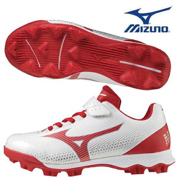 ジュニア ポイントスパイク ウェーブライトレボジュニア ミズノ mizuno 野球 少年野球スパイク　ゴム紐..