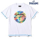 【ネコポス送料無料】スポルディング Tシャツ 半袖 丸首 ユニセックス メンズ レディース オプティカルレインボー SMT211060