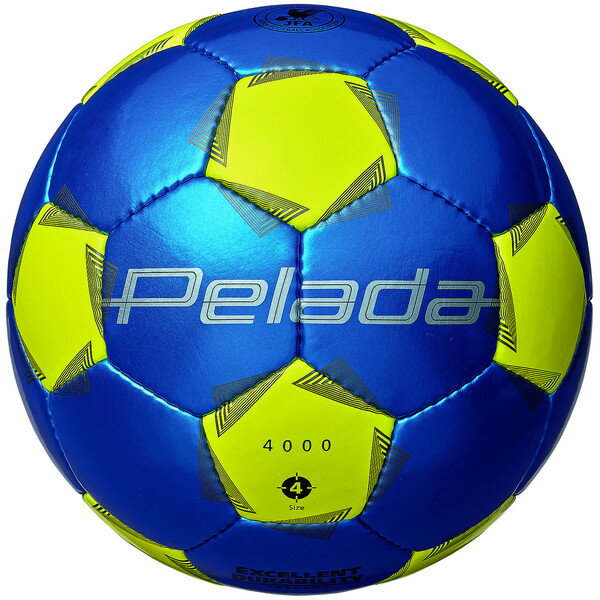 【予約販売】3月下旬頃発売予定 モルテン molten ペレーダ4000 4号青黄 F4K4000-BY サッカーボール JFA検定球 メタリックブルー