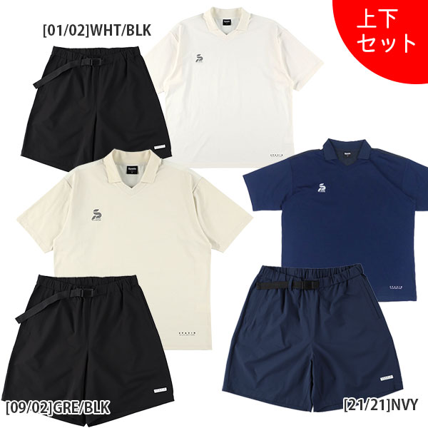 【上下セット】 スパッツィオ Spazio Jr.スキッパーポロ ギアショーツ 上下 TP0649-BT0288 サッカー フットサル 子供用