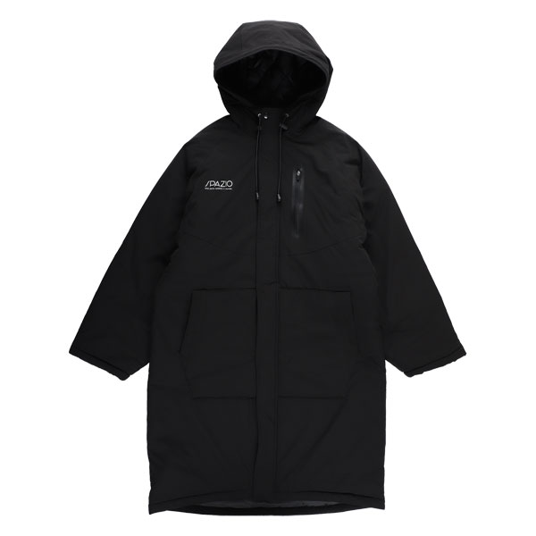 スパッツィオ Spazio テクニカルライン ベンチコート TP0658 サッカー フットサル ロングコート 防寒 メンズ ブラック