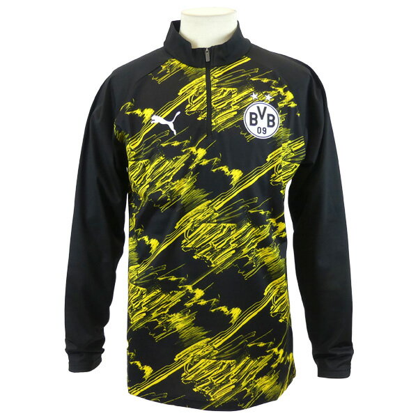 Rakuten - ボルシアドルトムント ミニ裏毛 BVB 2025-26 1/4ジップトップ 784518-01 サッカー レプリカ トレーニングウェア ブラック プーマ PUMA