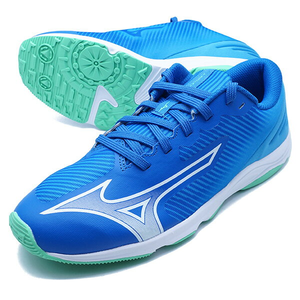 MIZUNO - 【送料無料】 スピードスタッズ4 ミズノ mizuno K1GC2425-10 ブルー ホワイト ジュニア ランニングシューズ