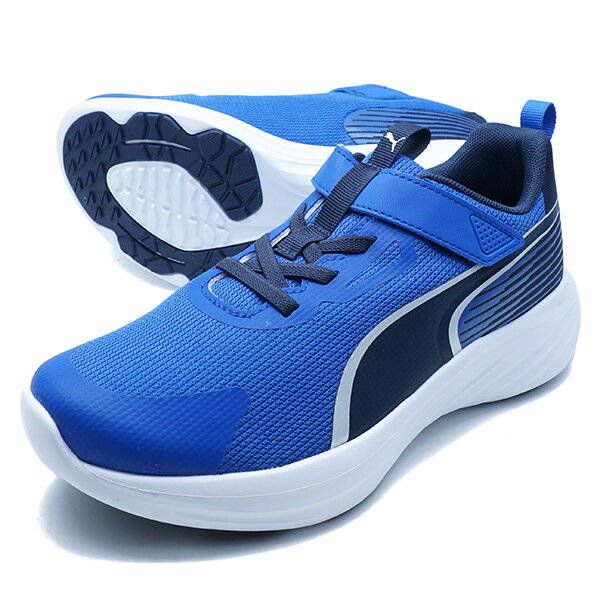 乐天商城 - スピード モンスター V5 GR プーマ PUMA 313960-02 ロイヤルサファイア ジュニア ランニングシューズ ベルクロ