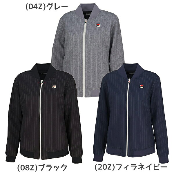 シワになりにくい布帛のピンストライプはシックな秋冬のテニスファッションにピッタリ。起毛の裏地付きです。スコートやゲームシャツとセットでコーディネート可能です。●カラー：(04Z)グレー、(08Z)ブラック、(20Z)フィラネイビー●サイズ：S、M、L、XL●素材・材質：表地/ポリエステル100%、裏地/ポリエステル100%、リブ/ポリエステル100%●手洗いのみ●機能：UVカット加工●原産国：中国