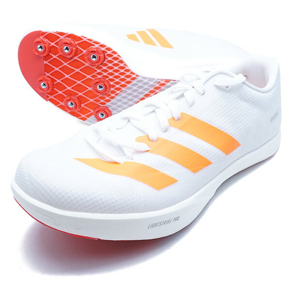 ADIDAS - アディゼロ ロングジャンプ（走幅跳） アディダス adidas JQ0807 ホワイト オレンジ 陸上スパイク 走り幅跳び