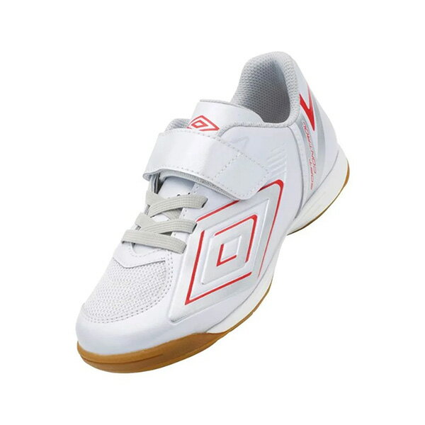乐天商城 - やわらかコントロールIN SB アンブロ umbro UU4XJB66WR ホワイト レッド ジュニア フットサルシューズ インドア 室内用 ベルクロ