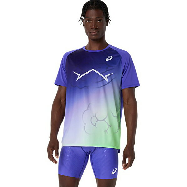 Rakuten - アシックス asics 陸上 Tシャツ 半袖 ライトニットショートスリーブトップ メンズ TRACKELITE ACTIMOTION 軽量 通気性 裾スリット 2091A816