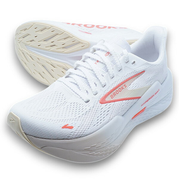 乐天商城 - HyperionMax2 ブルックス BROOKS BRW4232-W-CR ホワイト コーラル レディース ランニングシューズ