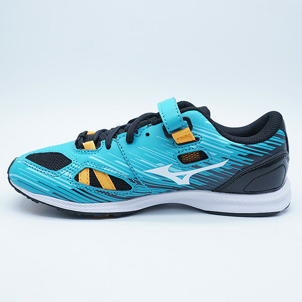 フタバSP 楽天市場店のスピードマッハ3 ミズノ mizuno K1GC255251 ターコイズ ジュニア ランニングシューズ ベルクロ｜アングル3