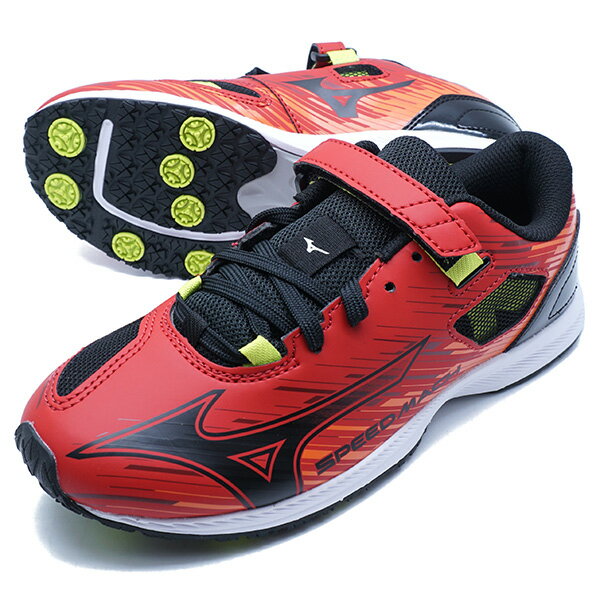 Rakuten - スピードマッハ3 ミズノ mizuno K1GC255252 レッド ジュニア ランニングシューズ ベルクロ