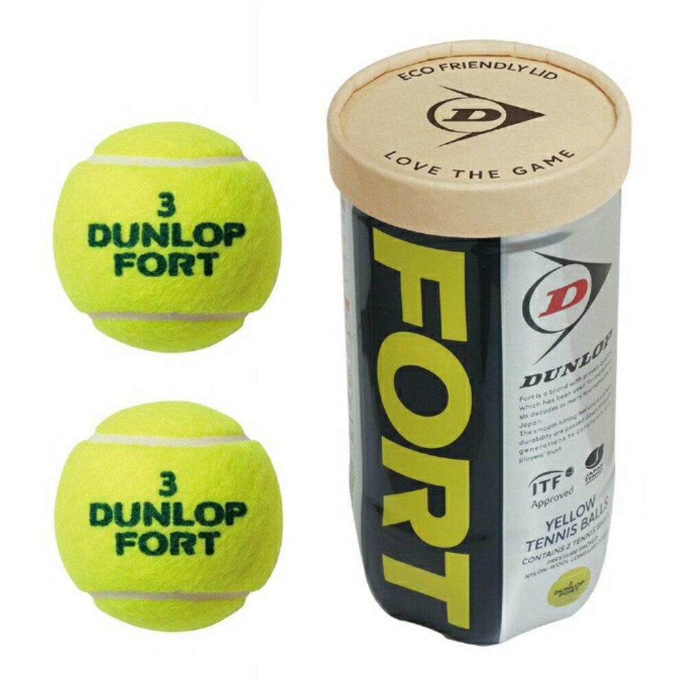 ダンロップ DUNLOP 硬式 テニスボール フォート FORT 2個入ボトル 試合球 安定感 打球感 2個入 DFFYL2