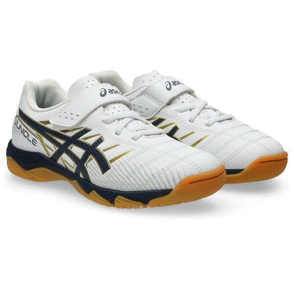 ジュニア フットサルシューズ インドア 室内用 ベルクロメーカー：アシックス asicsカラー：WHITE/MIDNIGHTアッパー：人工皮革（合成皮革）アウトソール：ゴム底ジュニアプレーヤーのためのインドア用ファーストサッカートレーニングシューズ【在庫について】当ショップは、店頭及び自社サイトにて在庫を共有している為、在庫更新の時間差等により表示上は在庫が「○」（有り）の状態の場合でも『在庫が無い』『売り違い』等が発生する場合がございます。※当日又は、翌営業日中に自動返信メールとは別に各種メールを送信致します。(在庫なし。ご注文承諾メール。商品発送メール等）