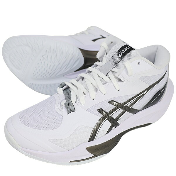 SKY ELITE FF MT 4メンズ レディース バレーボールシューズ高く跳ぶことと安定した着地をサポートするクッション&バウンスサイロのフラッグシップデデル【メーカー】アシックス asics【カラー】100：WHITE/BLACKエリートプレーヤーのために開発された、高い跳躍と安定した着地をサポートするパフォーマンスモデル。アップデートされたRISETRUSSとミッドソール素材FF BLAST MAXを組み合わせることで、ジャンプ時の反発性を高めると同時に、着地時には優れたクッション性を発揮します。さらにアッパーのDYNALACINGが前足部をしっかりとホールドし、素早くダイナミックな動きの中でも安定したフィット感を提供します。