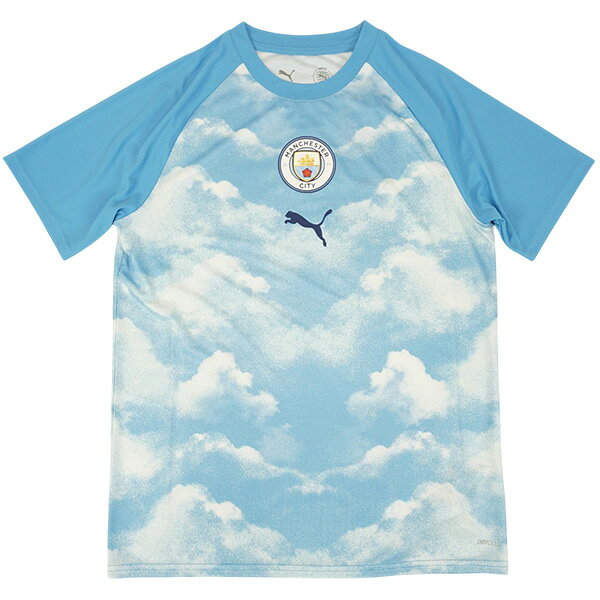 マンチェスターシティ ジュニア MCFC 2026-27 プレマッチ 半袖 シャツ 786253-15 サッカー アイシーブルー レプリカ プラシャツ 子供用 プーマ PUMA