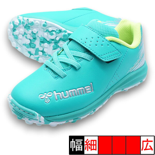 ジュニア サッカー トレーニングシューズ ベルクロメーカー：ヒュンメル hummelカラー：EME_SILアッパー：人工皮革×合成繊維ミッドソール：合成樹脂アウトソール：ゴムジュニアの足に優しい面ファスナータイプのトレーニングシューズ。痛くなりにくいワイド設計、衝撃を吸収する肉厚ミッドソール、走りやすい柔軟なアウトソールが特徴。【在庫について】当ショップは、店頭及び自社サイトにて在庫を共有している為、在庫更新の時間差等により表示上は在庫が「○」（有り）の状態の場合でも『在庫が無い』『売り違い』等が発生する場合がございます。※当日又は、翌営業日中に自動返信メールとは別に各種メールを送信致します。(在庫なし。ご注文承諾メール。商品発送メール等）