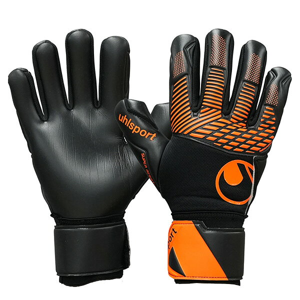 ウールシュポルト uhlsport ファングマシーネ スーパーレジスト＋ ハーフネガティブ 1011424-01 サッカー キーパーグローブ GKグローブ ブラック オレンジ