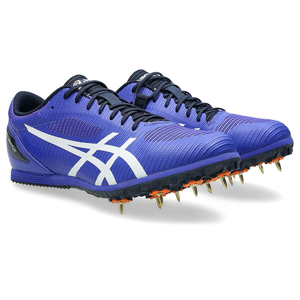 陸上スパイク 中・長距離用メーカー：アシックス asicsカラー：Cobalt Burst/Whiteアッパー：合成樹脂・人工皮革（合成皮革）・合成繊維アウトソール：合成底（ナイロン）・合成底（ウレタン）ミッドソールの厚みを増し足の負担軽減だけでなくトレーニングで使いやすい高反発感覚も実現。【推奨種目：100m〜1500m/ハードル/跳躍種目】オールウェザー／土トラック兼用モデル。【在庫について】当ショップは、店頭及び自社サイトにて在庫を共有している為、在庫更新の時間差等により表示上は在庫が「○」（有り）の状態の場合でも『在庫が無い』『売り違い』等が発生する場合がございます。※当日又は、翌営業日中に自動返信メールとは別に各種メールを送信致します。(在庫なし。ご注文承諾メール。商品発送メール等）
