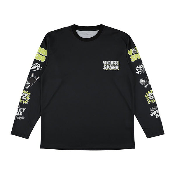 POP-PIPPOロングプラシャツメンズ レディース バレーボールシャツ【メーカー】スパッツィオ spazio【カラー】02(BLK)