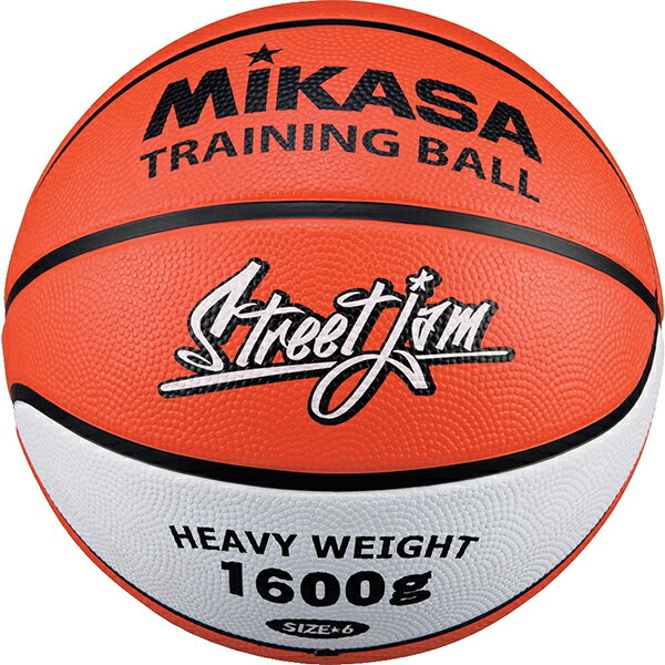 トレーニングボール6号体力づくり、筋力アップに最適なトレーニング用バスケットボール【メーカー】ミカサ MIKASA【カラー】O：オレンジ/ホワイト【サイズ】6号球【素材】ゴム寸法：円周72.4〜73.7cm重量：約1600g推奨内圧：0.42〜0.56kgf/cm2