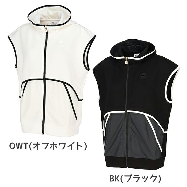 フィラ FILA テニスウェア ベスト レディース 大人 Hooded Vest フーディベスト フード フリース パイル シャンブレー 保温 ワイド CZ6FGW054