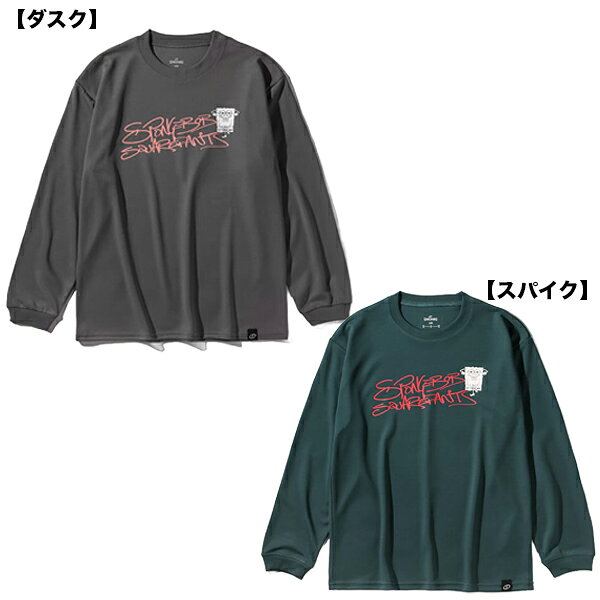 ロングスリーブTシャツ スポンジ・ボブ グラフィティバスケットボール 長袖シャツモノトーンのクールなスポンジ・ボブにワントーンのロゴがポイントのシンプルな長袖Tシャツ。【メーカー】スポルディング SPALDING【カラー】スパイク、ダスク、【素材】ポリエステル100%吸水速乾、UVカット、