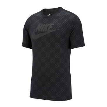 【ネコポス対応可】 ナイキ NIKE 半袖 Tシャツ メンズ クルーネック 総柄 ロゴ BV7578-010 サッカー フットサル 黒