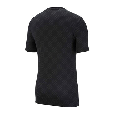 【ネコポス対応可】 ナイキ NIKE 半袖 Tシャツ メンズ クルーネック 総柄 ロゴ BV7578-010 サッカー フットサル 黒