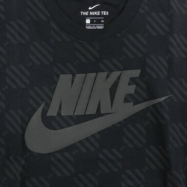 【ネコポス対応可】 ナイキ NIKE 半袖 Tシャツ メンズ クルーネック 総柄 ロゴ BV7578-010 サッカー フットサル 黒