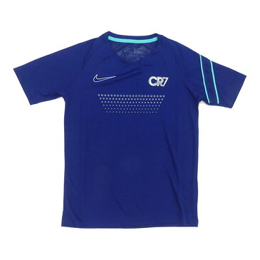 ナイキ NIKE YTH CR7 S/S トップ BV6085-492 サッカー フットサル 半袖 プラクティスシャツ ロナウド Tシャツ 練習着 子供用 ブルー