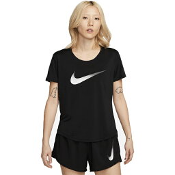 【ネコポス送料無料】ナイキ NIKE レディース ランニングウェア Tシャツ 半袖 ウィメンズ ワン DF スウッシュ ハイブリッド DX1026-010