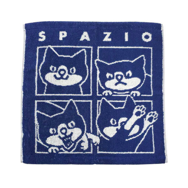 【ネコポス対応可】 スパッツィオ spazio PIPPOくん ハンドタオル AC-0136 サッカー フットサル ハンカチ 34×35cm ネイビー