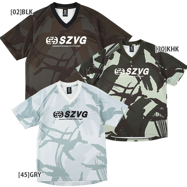 【ネコポス送料無料】スパッツィオ spazio VIAGGIO Vネックカモプラ 24SS VG0067 サッカー フットサル 半袖 プラクティスシャツ メンズ